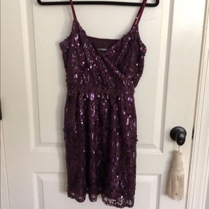 Express Purple Sequin Party Dress